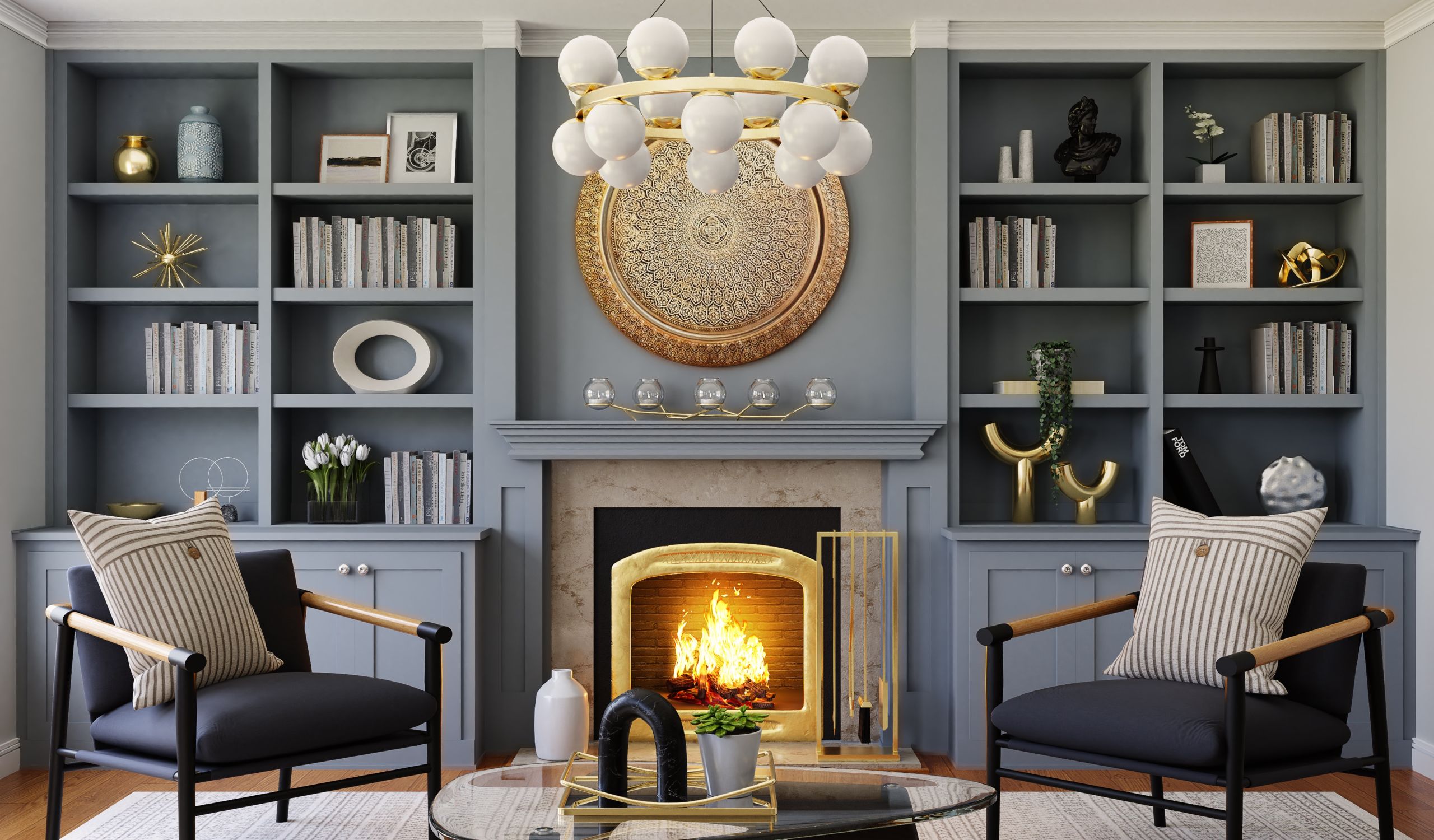living room photo with fireplace Nanaimo Plumbing and Heating