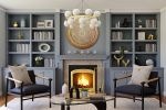 Nanaimo Heating grey fireplace in beige living room