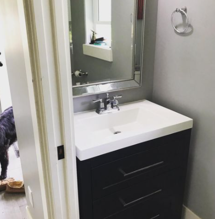 bathroom sink install