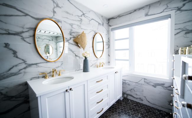 marble bathroom photo Nanaimo plumbing